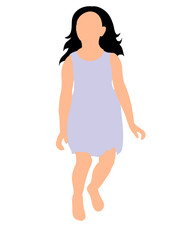 Little girl jumping, childhood, colored silhouette,