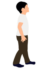 Little boy look at the color, silhouette, vector illustration