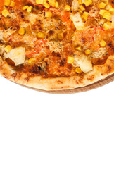 Fresh pizza with cheese