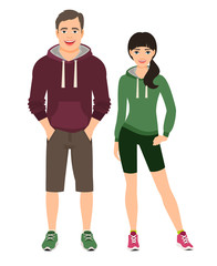 Fashion couple in fitness outfit