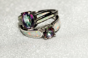 Rainbow Topaz Ring