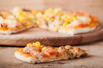 Fresh pizza with cheese