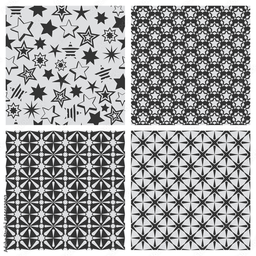 Poster star abstract seamless pattern texture set