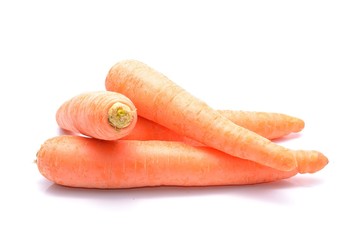  Bunch of fresh carrots isolated on white background