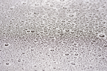 closeup to water drops on glass with lighting background