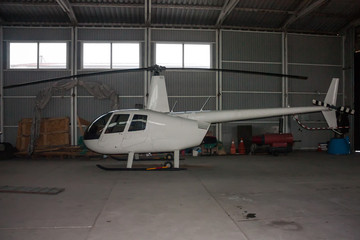 Small helicopter in the hangar