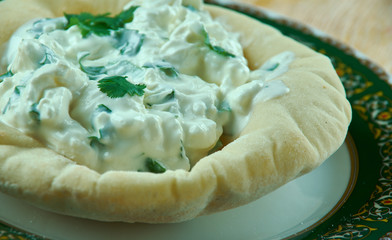 Pita bread and Cottage Cheese