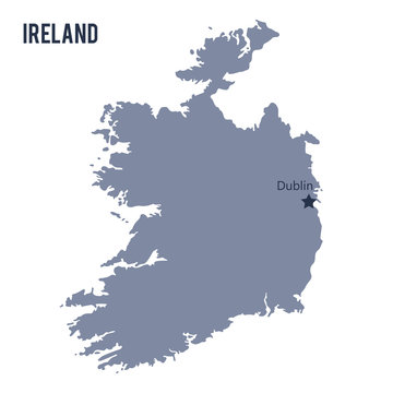 Vector map of Ireland isolated on white background.