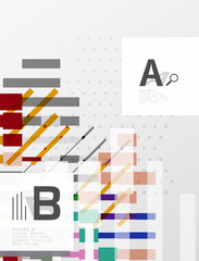 Colorful lines, rectangles and stripes with option infographics