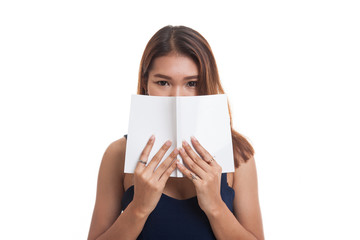 Young Asian woman with a book.