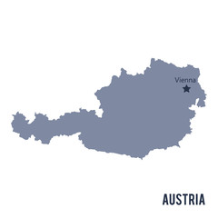 Vector map of Austria isolated on white background.