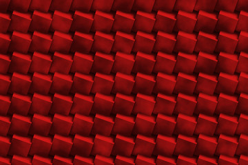 seamless abstract background made of connected grungy cubes in shades of dark red