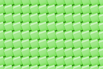seamless abstract background made of connected cube in shades of light green (3d illustration)