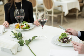 Romantic dinner in the restaurant
