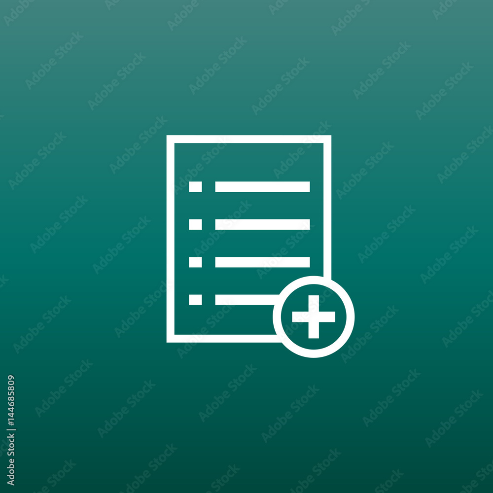 Poster add list document icon vector flat illustration. isolated documents symbol. paper page graphic desig