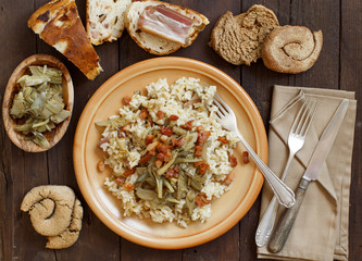 Risotto with artichokes and bacon