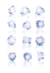 Set of twelve transparent ice cubes