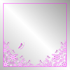 Fototapeta premium Flower frame. Vintage greeting card template for designer. Vector illustration.