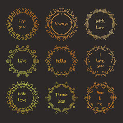 Thin line vector modern geometric frames.
