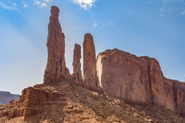 Fototapeta premium the three sisters in Monument Valley tribe park
