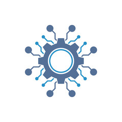 Circuit tech element. Electronics icon.