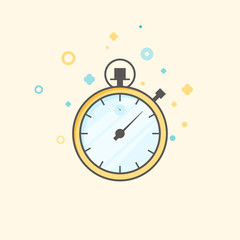 Fototapeta na wymiar Timer icon vector. Waiting, Time and Clock concept. Flat style color icon. Business and management. 