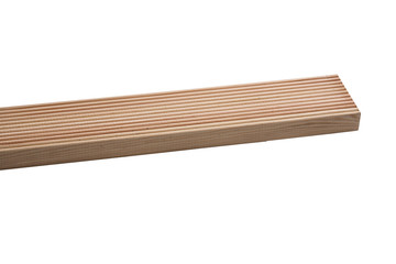 Pine wooden board on white background. Construction boards.
