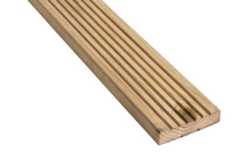 Pine wooden board on white background. Construction boards.
