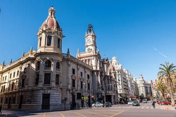 Fototapeta na wymiar plaza del ayuntamiento, valencia