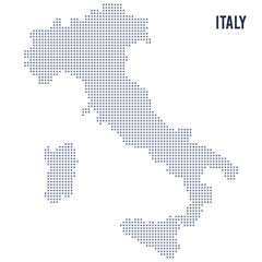 Vector dotted map of Italy isolated on white background .