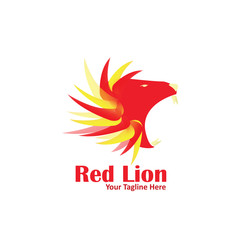 Red Lion Logo Vector Template