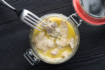 Jar of preserved foie gras
