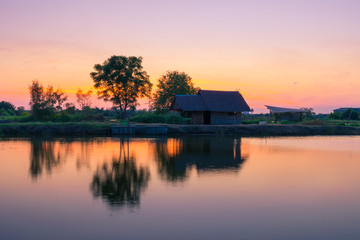 Fototapeta premium Landscape sunset country side