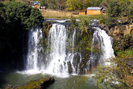 Lily waterfall of Ampefy, Madagascar highlands
