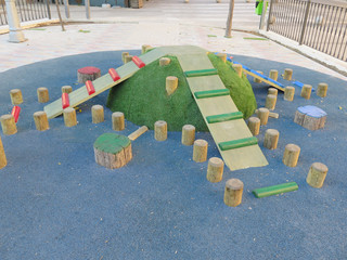 Freshly painted playground mound