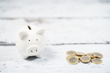 white piggy bank