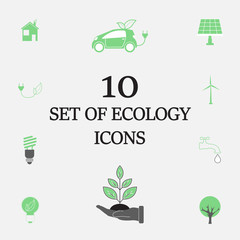 set of ecology vector icons