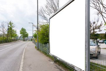 Blank Advertisement Sign City Urban Public White Isolated Clipping Path