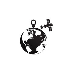 satellite earth vector icon