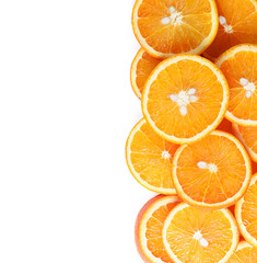 orange fruit slices isolated