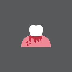 sick tooth vector icon