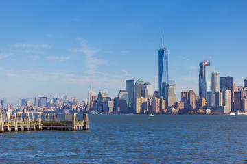 Manhattan view from liberty island
