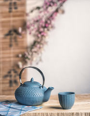 Tea time zen way, asian aesthetics.