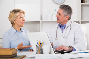 Mature woman visits doctor
