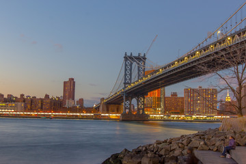 Naklejka premium Manhattan Bridge, Nowy Jork, USA