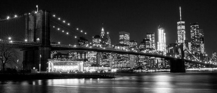 B&W Brooklyn Bridge, New York, USA