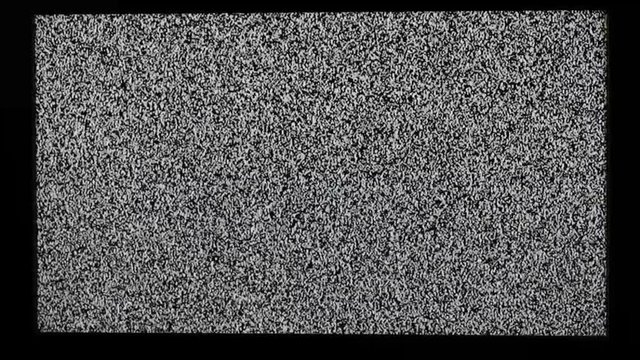 Static noise of flickering detuned TV screen