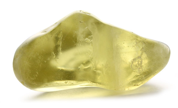 Citrine gemstone isolated on white background
