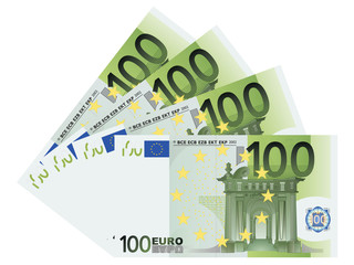 100 Euro bills vector - 144696696