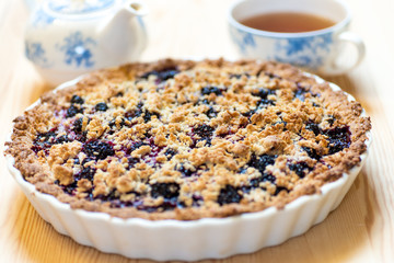 Homemade blackberry pie